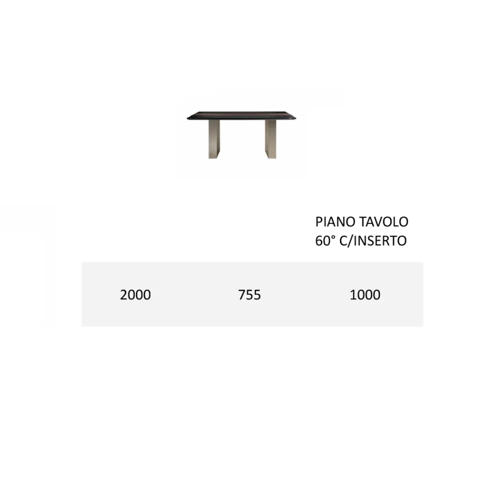 Mdf køkkenbord med massiv træindsats lavet i Italien - Tusco Viadurini