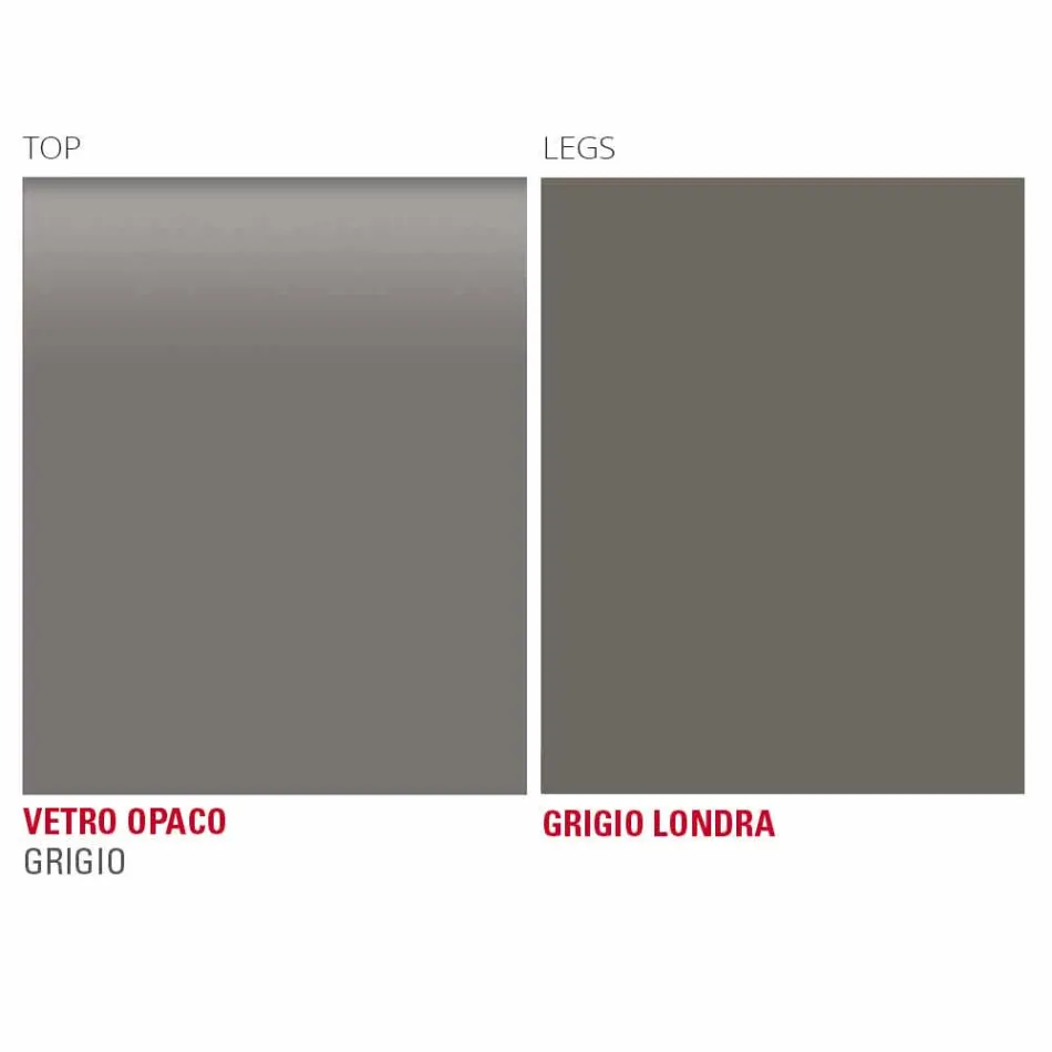 Køkkenbord i matglas med metalkonstruktion fremstillet i Italien - Broche Viadurini