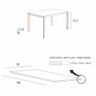 Køkkenbord i matglas med metalkonstruktion fremstillet i Italien - Broche Viadurini