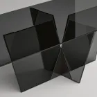 Rektangulært køkkenbord med glasplade og bund lavet i Italien - Tiseo Viadurini