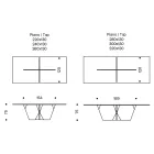 Rektangulært køkkenbord med glasplade og bund lavet i Italien - Tiseo Viadurini