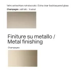 300 cm glasbord med metalfod, fremstillet i Italien design - Lunaria Viadurini