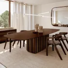 300 cm glasbord med metalfod, fremstillet i Italien design - Lunaria Viadurini