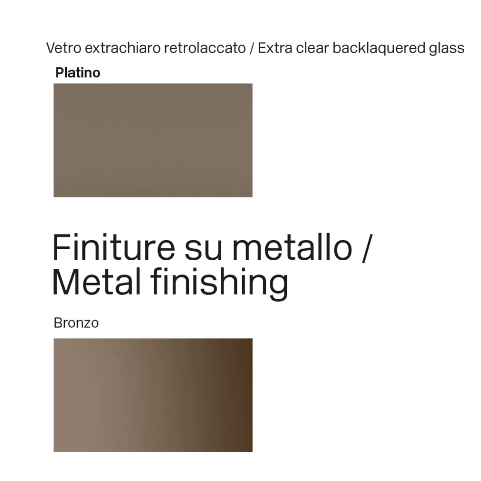 300 cm glasbord med metalfod, fremstillet i Italien design - Lunaria Viadurini