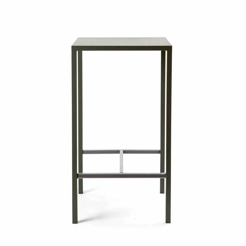 Udendørs malet metal firkantet barbord fremstillet i Italien - Fada Viadurini