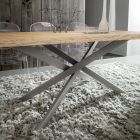Køkkenbord med afbarket egetræsplade Lavet i Italien - Carlino Viadurini