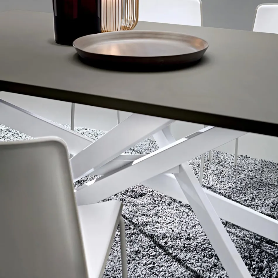 Køkkenbord i Fenix og hvidmetal af kvalitet Made in Italy - Carlino Viadurini