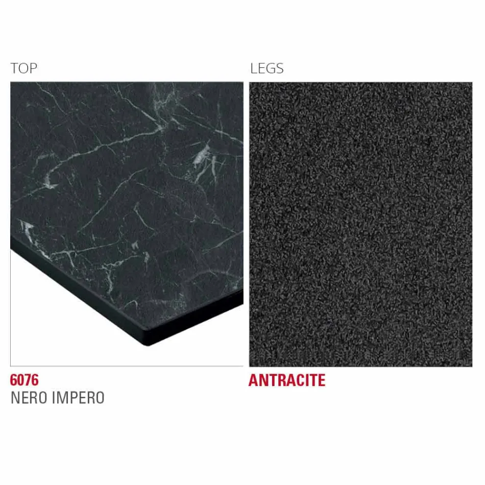 Hpl køkkenbord med antracitmetalfod lavet i Italien - Aresto Viadurini