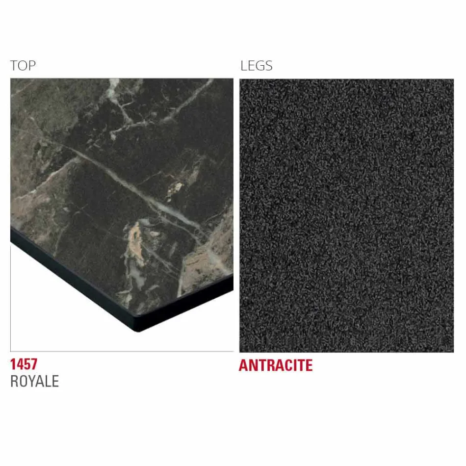 Hpl køkkenbord med antracitmetalfod lavet i Italien - Aresto Viadurini
