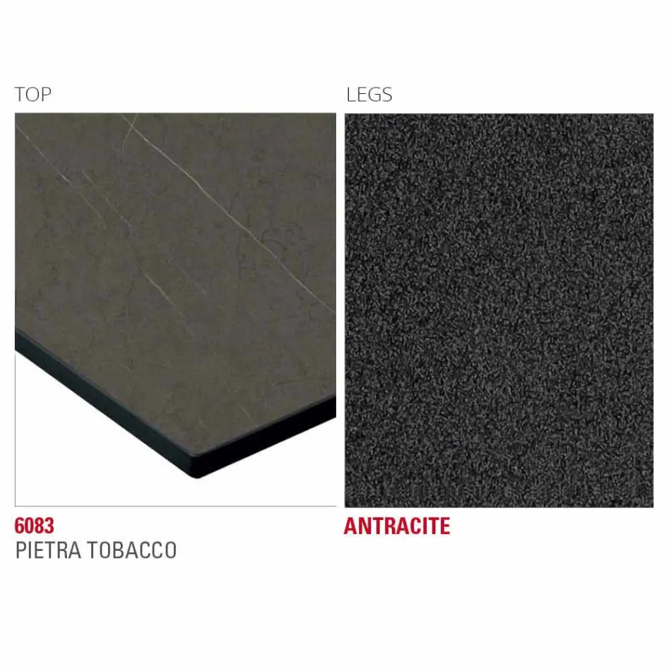 Hpl køkkenbord med antracitmetalfod lavet i Italien - Aresto Viadurini