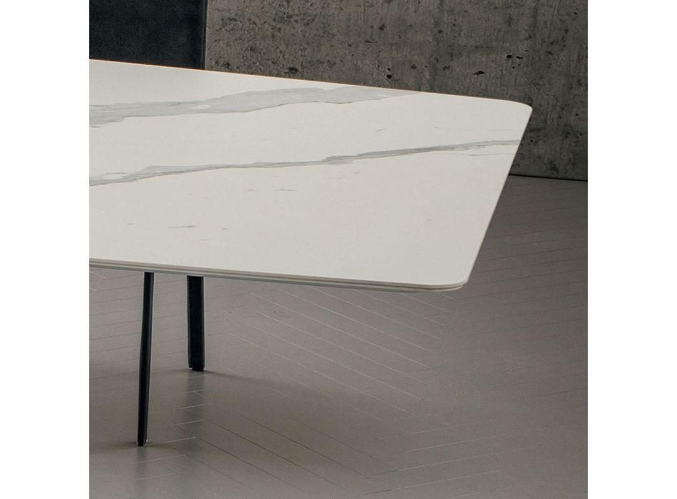 Køkkenbord i Laminam med metalstruktur Made in Italy - Carlino Viadurini