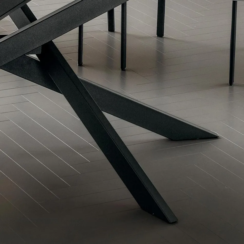 Køkkenbord i Laminam med metalstruktur Made in Italy - Carlino Viadurini