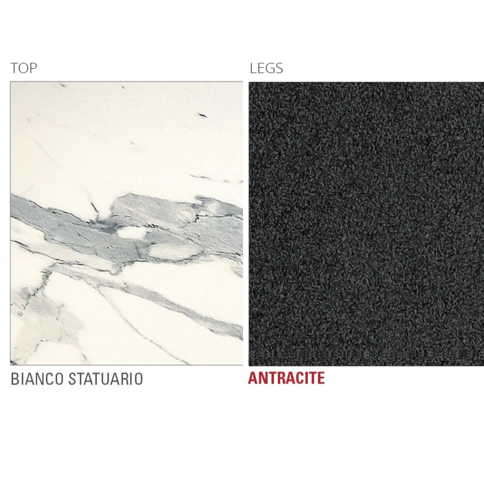 Køkkenbord i Laminam med metalstruktur Made in Italy - Carlino Viadurini