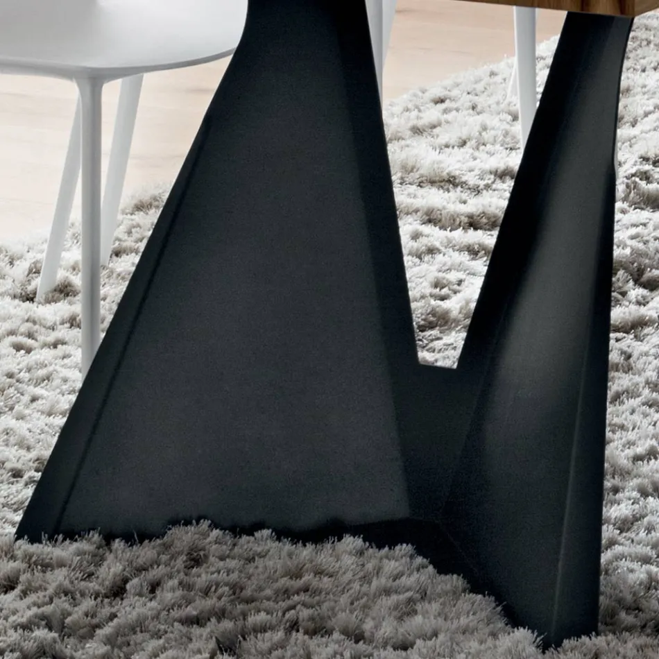 Køkkenbord i træ og metal Fremstillet i Italien, høj kvalitet - Dotto Viadurini