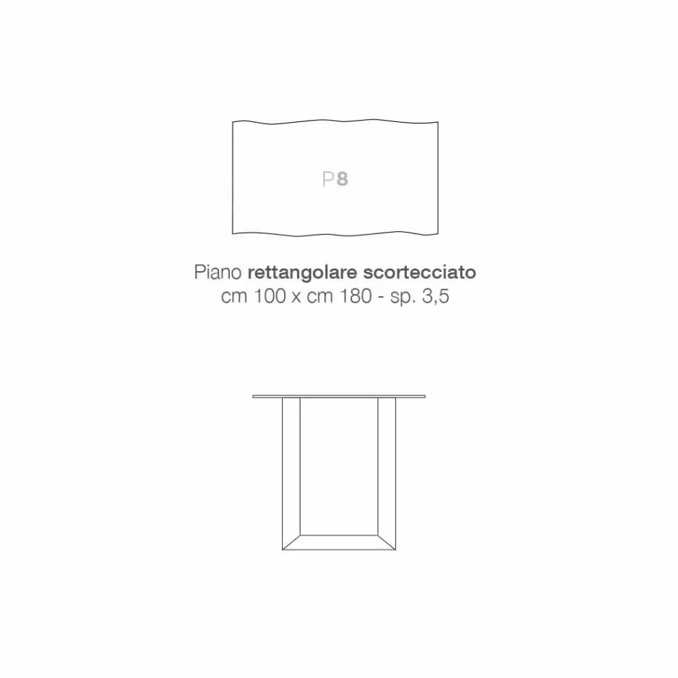 Køkkenbord i massivt træ og metal lavet i Italien, Flora Viadurini