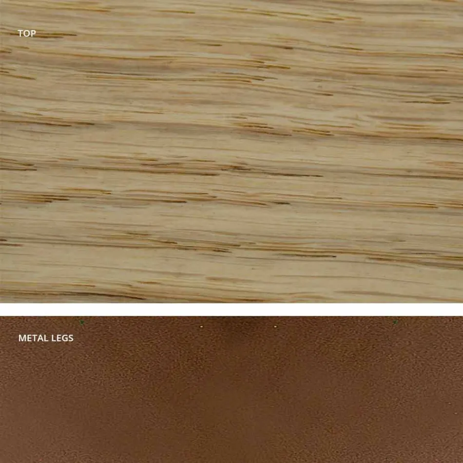 Køkkenbord i massivt træ og metal lavet i Italien, Flora Viadurini