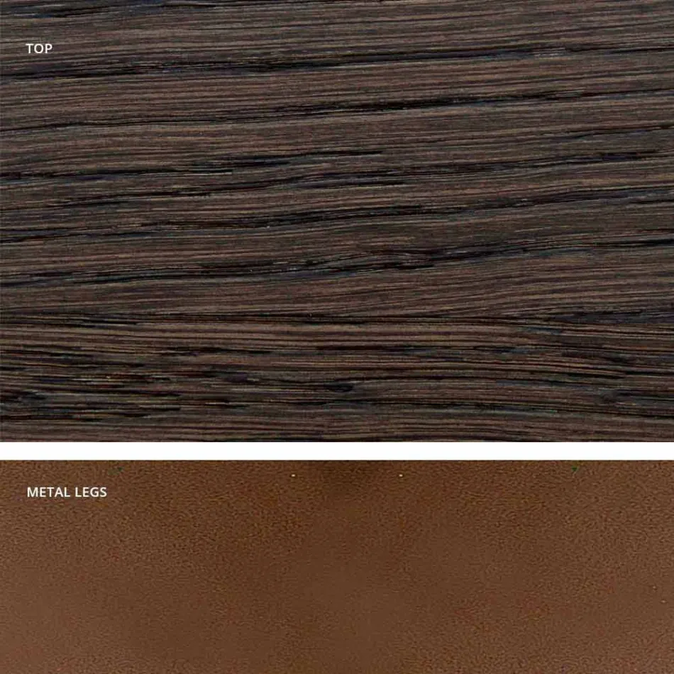 Køkkenbord i massivt træ og metal lavet i Italien, Flora Viadurini