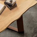 Køkkenbord i massivt træ og metal lavet i Italien, Flora Viadurini
