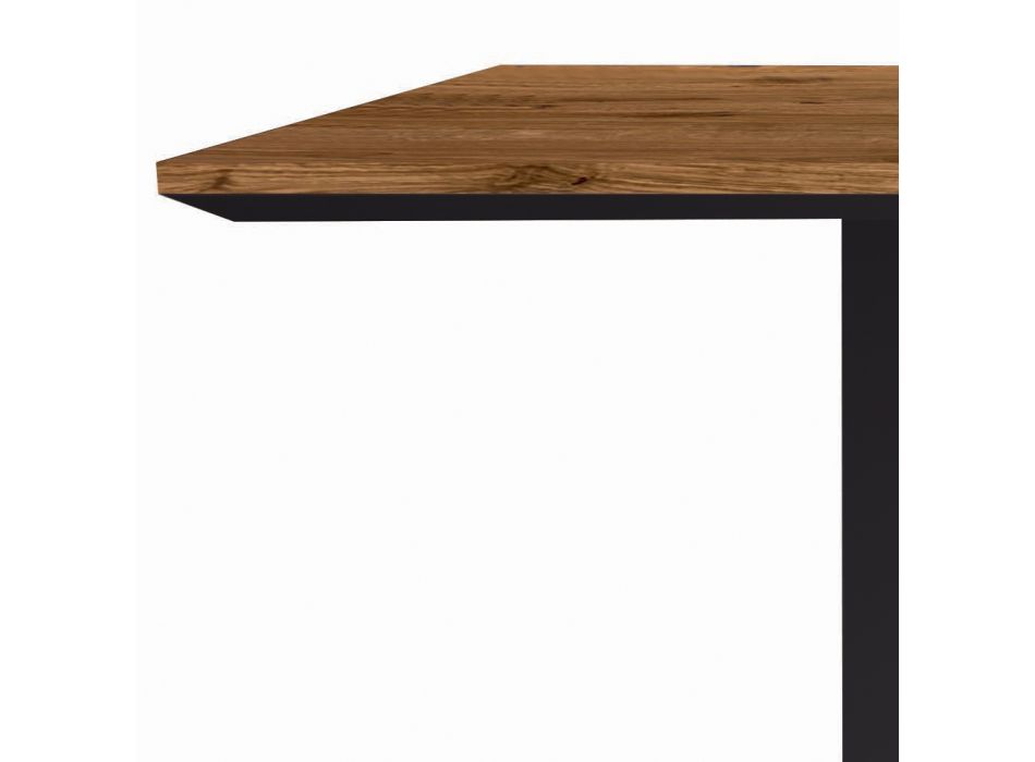Massivt træ køkkenbord og jernben lavet i Italien - Pegasus Viadurini
