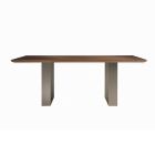 Køkkenbord i massivt træ og jernben lavet i Italien - Pegasus Viadurini