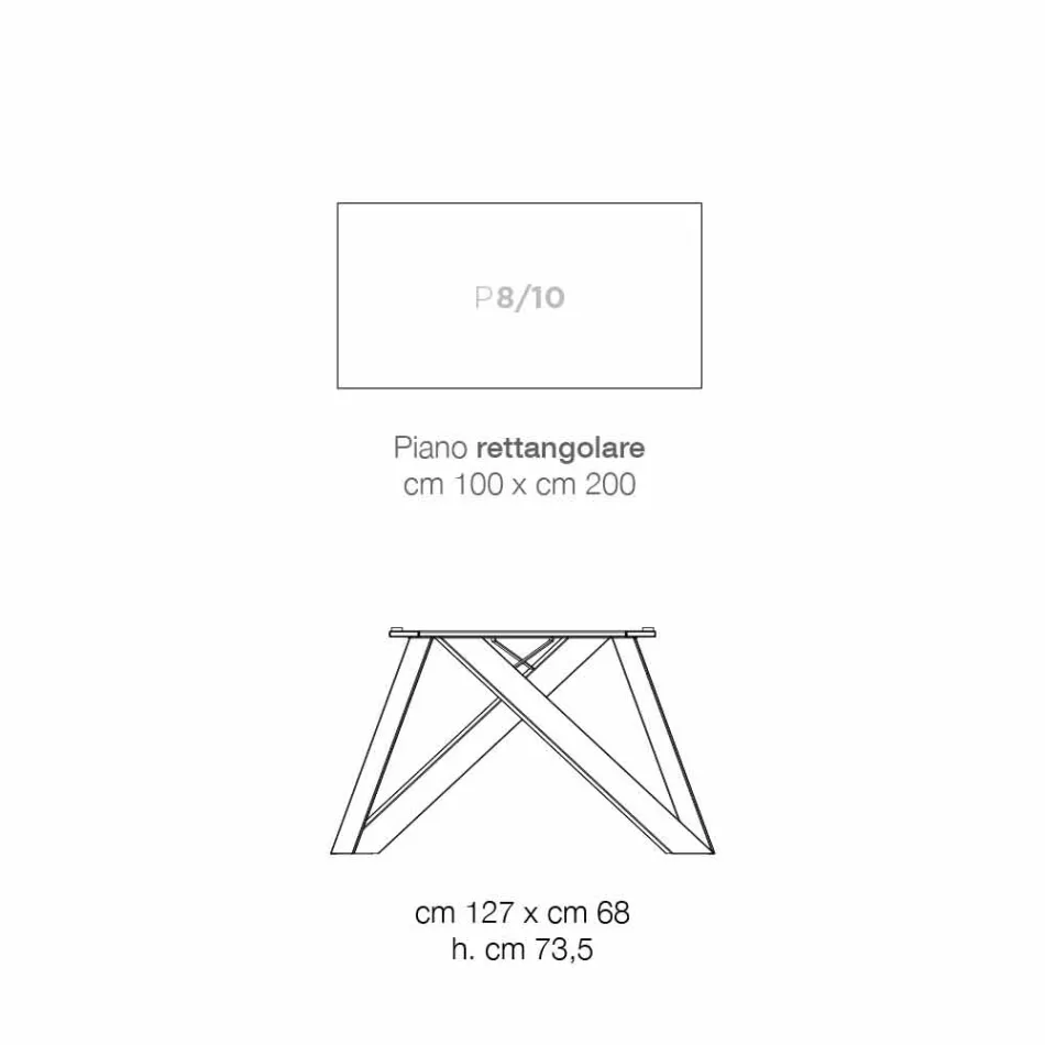Køkkenbord i MDF og metal lavet i Italien, Wilmer Viadurini