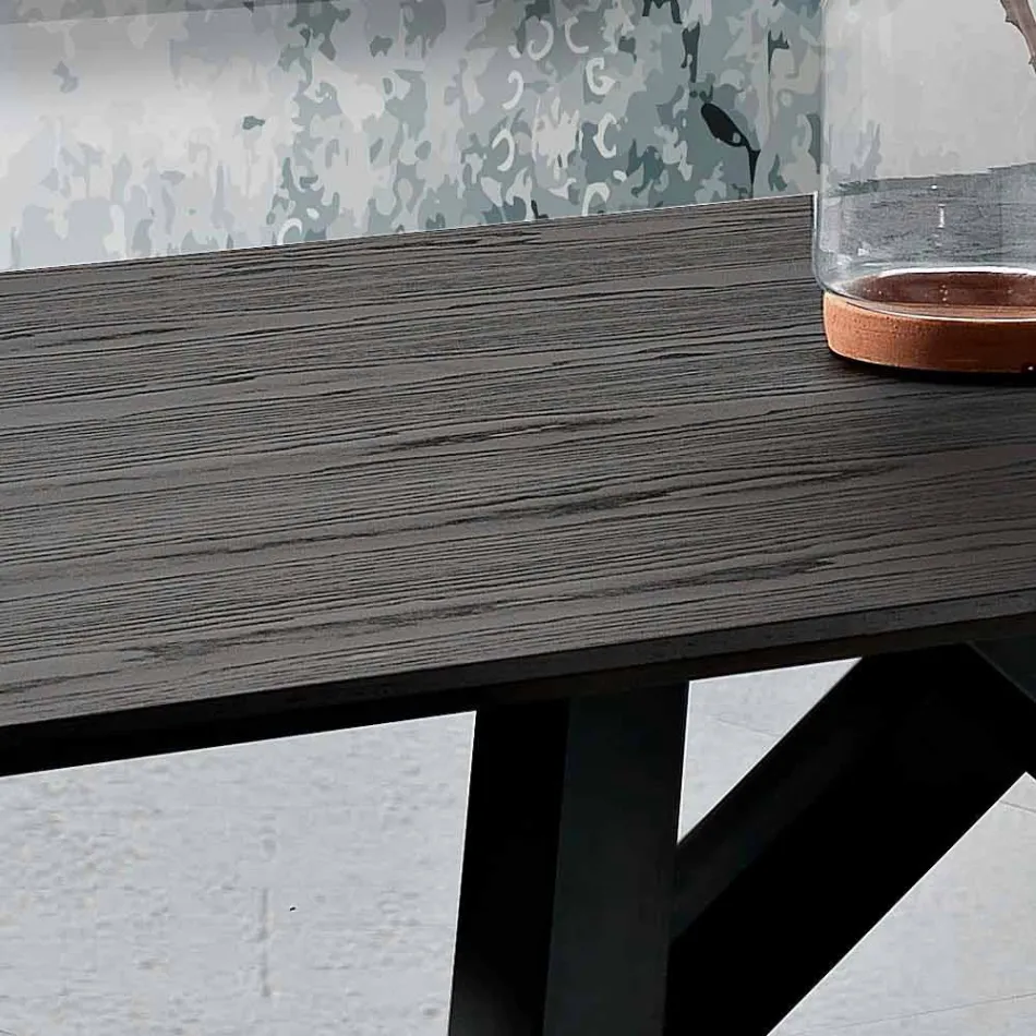 Køkkenbord i MDF og metal lavet i Italien, Wilmer Viadurini