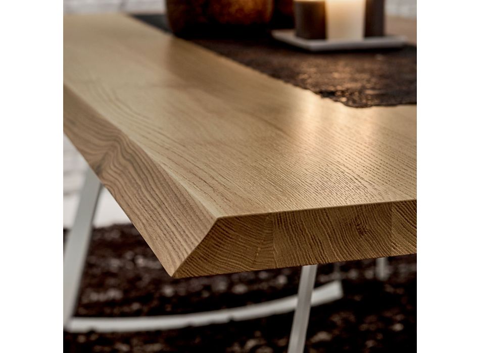 Køkkenbord i højkvalitets afbarket træ lavet i Italien - Pinocchio Viadurini