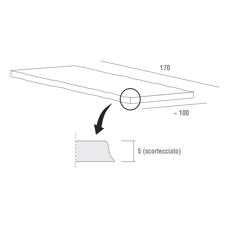 Højkvalitets afbarket træ køkkenbord lavet i Italien - Pinocchio Viadurini
