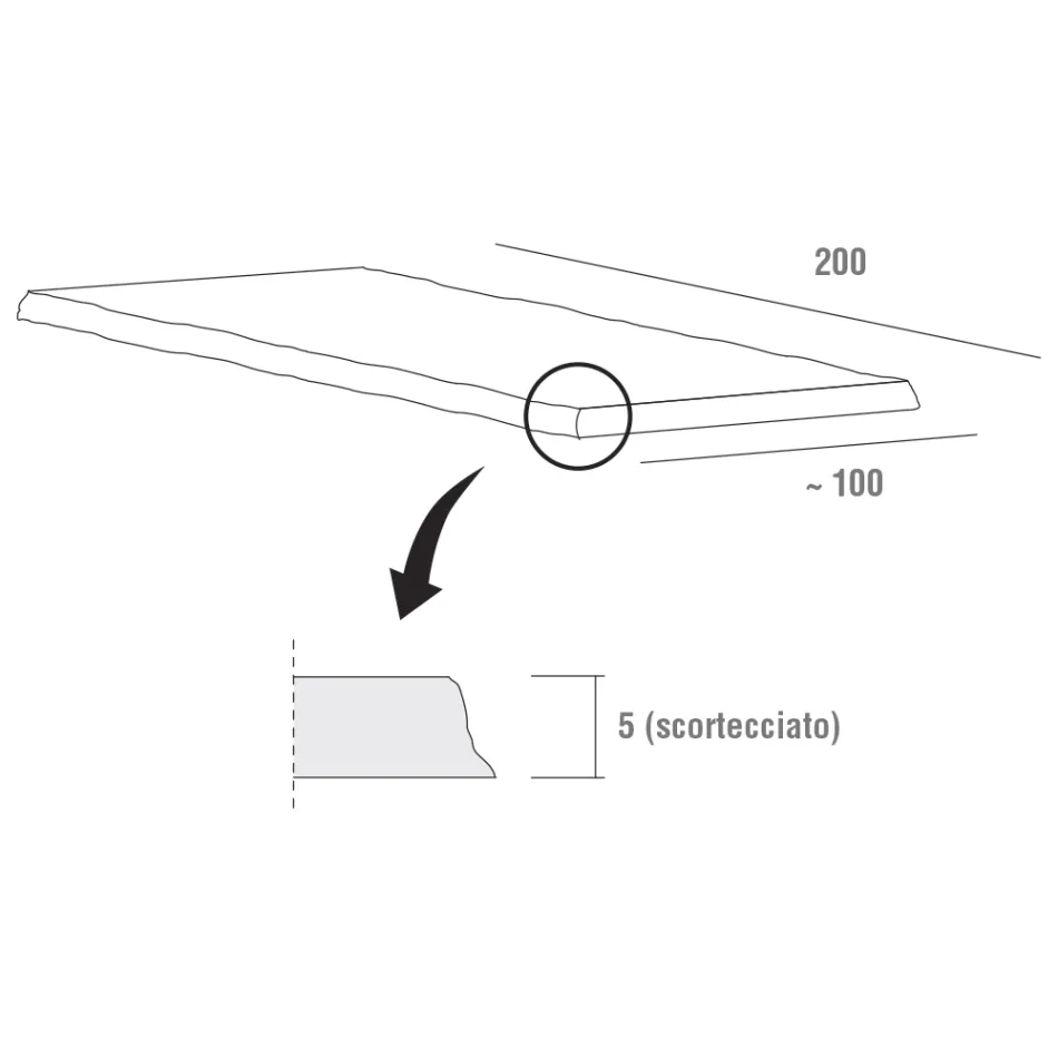 Højkvalitets afbarket træ køkkenbord lavet i Italien - Pinocchio Viadurini