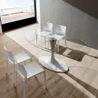 Luksus køkkenbord i hærdet glas og marmor lavet i Italien - Brontolo Viadurini