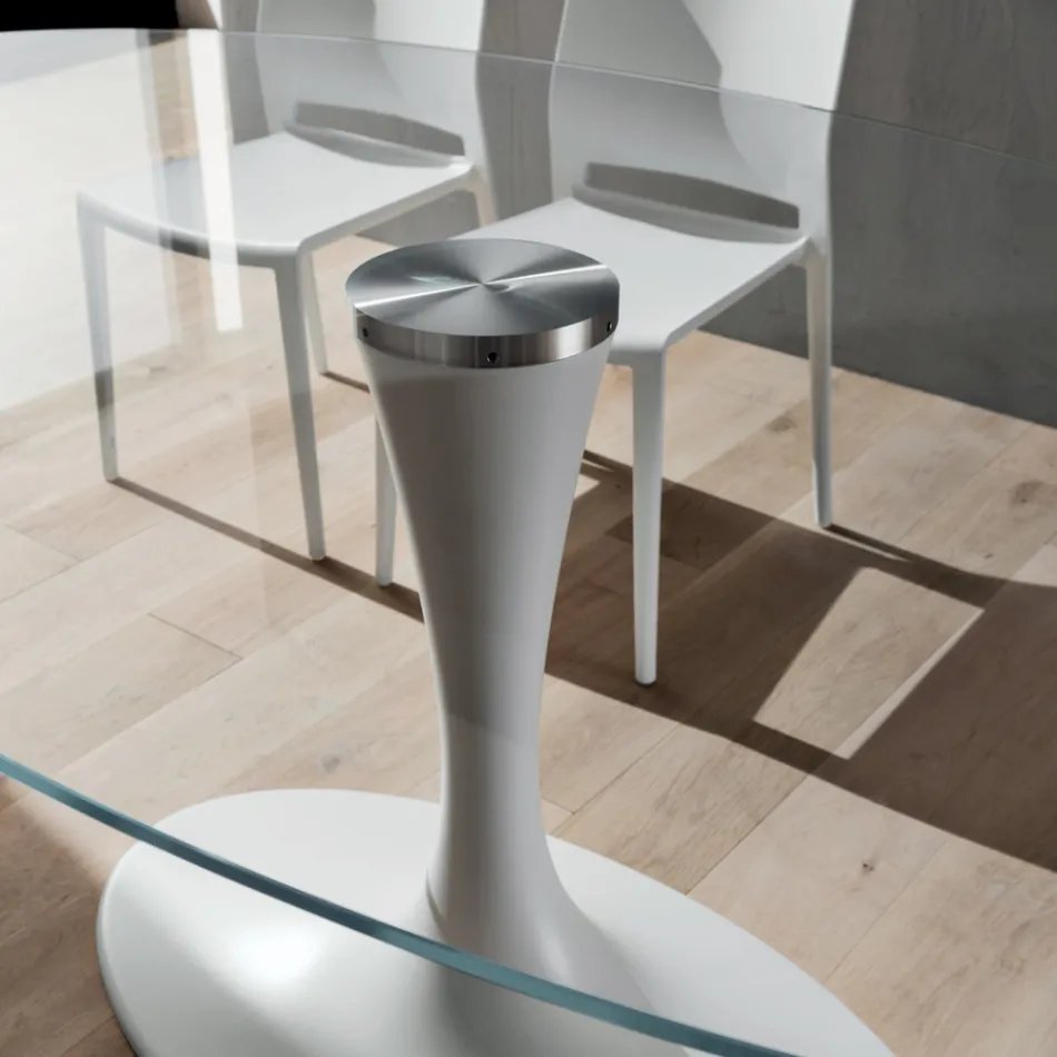 Luksus køkkenbord i hærdet glas og marmor lavet i Italien - Brontolo Viadurini