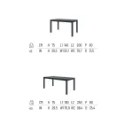 Udendørsbord, der kan forlænges til 250 cm i Metal Made in Italy - Beverly Viadurini