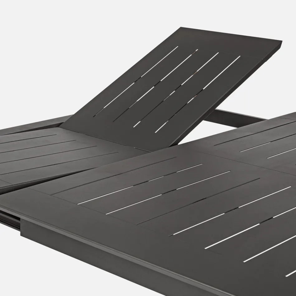 Udtrækkeligt udendørsbord op til 160 cm i aluminium, Homemotion - Andries Viadurini