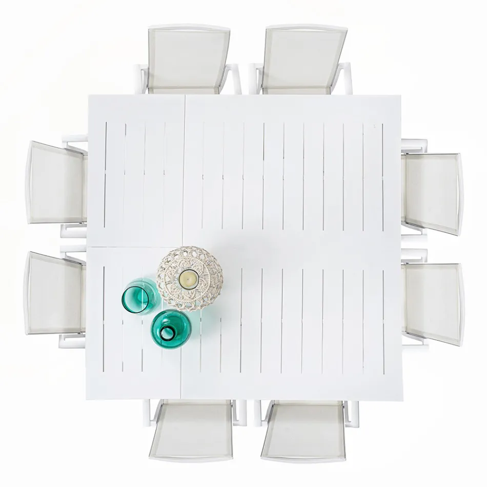 Udtrækkeligt udendørsbord op til 160 cm i aluminium, Homemotion - Andries Viadurini