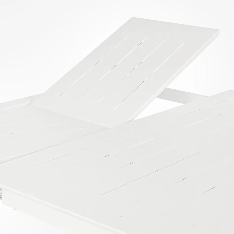 Udtrækkeligt udendørsbord op til 160 cm i aluminium, Homemotion - Andries Viadurini