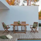 Udvideligt udendørs bord Op til 160 cm i Acacia Wood - Cloud Viadurini