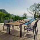 Udvideligt udendørs bord op til 200 cm med top i teaktræ - Bobel Finish Viadurini