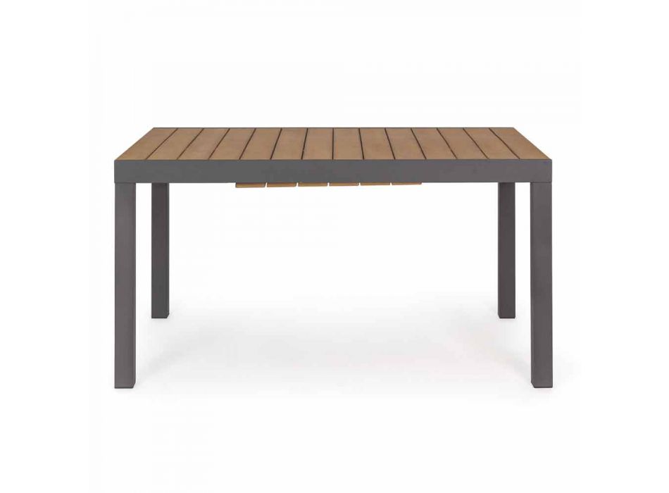 Udvideligt udendørs bord op til 200 cm med top i teaktræ - Bobel Finish Viadurini