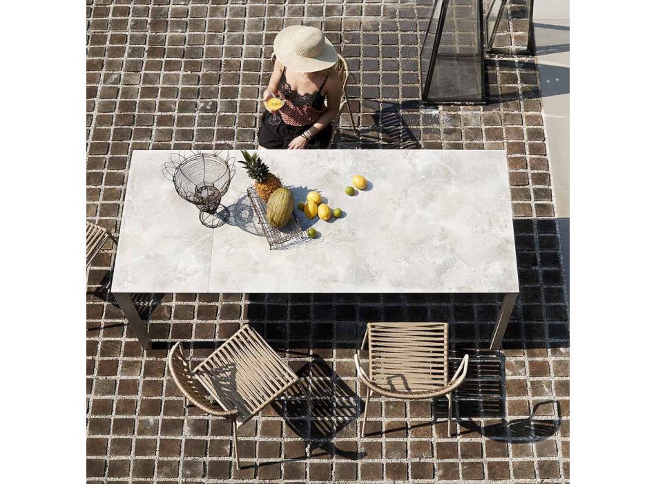 Udtrækkeligt udendørsbord Op til 210 cm i Hpl Made in Italy - Anis Viadurini