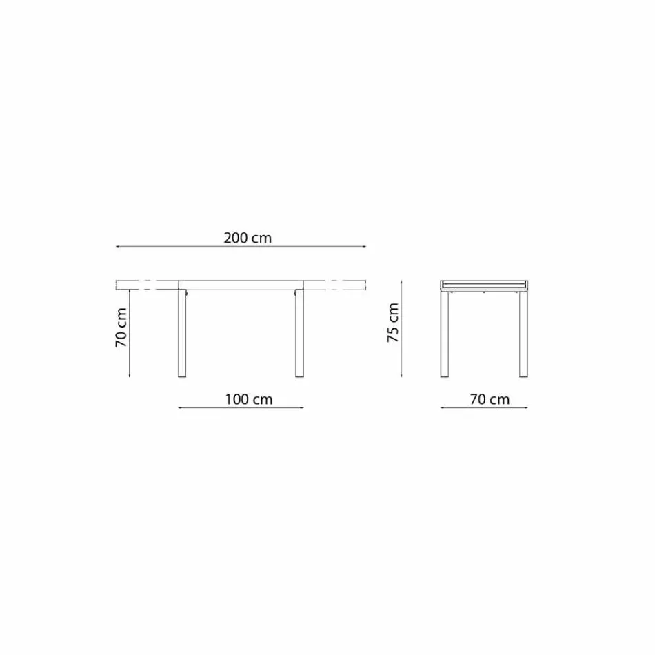 Udvideligt udendørs bord Op til 280 cm i metal Fremstillet i Italien - Dego Viadurini