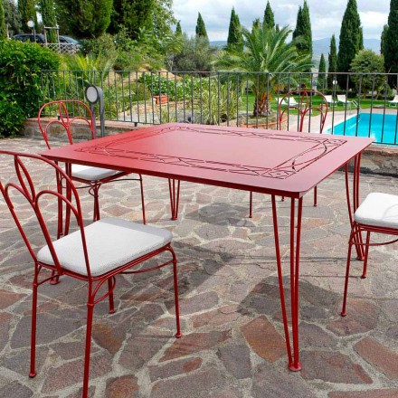 Håndværker udendørs bord i malet jern fremstillet i Italien - Zagato Viadurini