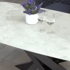 Udendørsbord med aluminiumsbund og 12 mm lamineret HPL-plade - Zefiro Viadurini