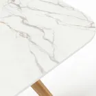 Udendørsbord med træbund og Calacatta Oro keramisk plade - Infinity Viadurini