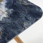 Udendørsbord med træbund og havblå keramisk plade - Infinity Viadurini