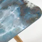 Udendørsbord med træbund og keramisk top tordenvejr - Infinity Viadurini