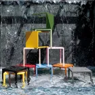 Udendørsbord med galvaniseret stålkonstruktion Fremstillet i Italien - Azul Viadurini