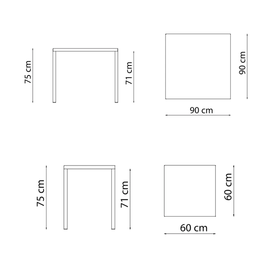 Udendørsbord med galvaniseret stålkonstruktion Fremstillet i Italien - Azul Viadurini