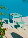 Moderne stabelbart firkantet metal udendørs bord fremstillet i Italien - Aila