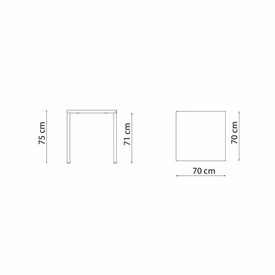 Moderne stabelbart firkantet metal udendørs bord fremstillet i Italien - Aila Viadurini