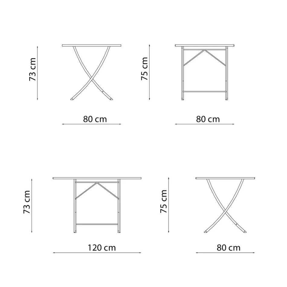 Udendørsbord i galvaniseret stål fremstillet i Italien - Blair Viadurini